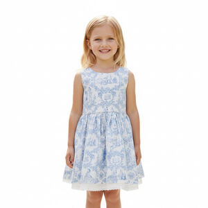 RARE Disney Beauty and the Beast Live Action Girls Dress Size XS (4/5) Blue Toil